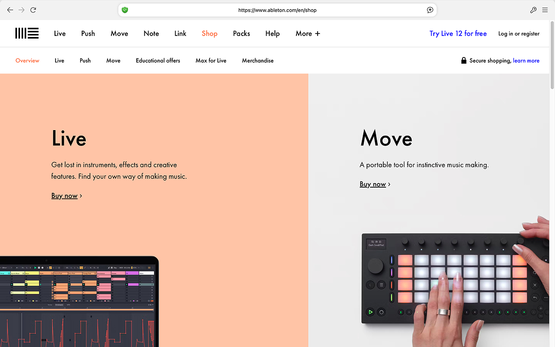 Ableton's webshop