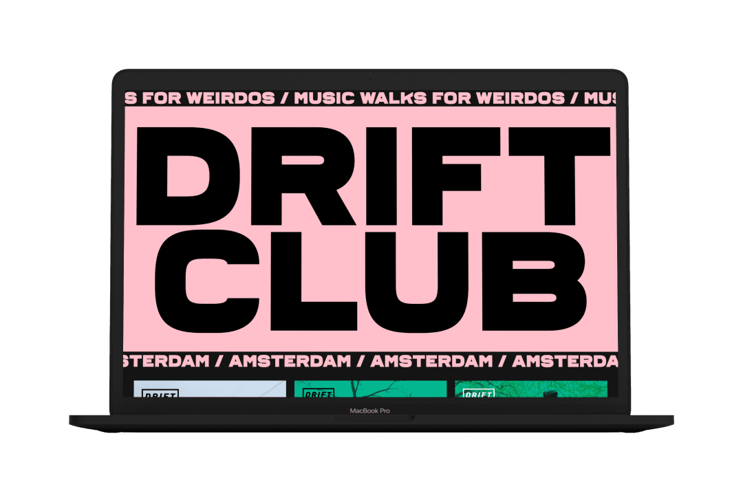 Drift Club Amsterdam website animated home page